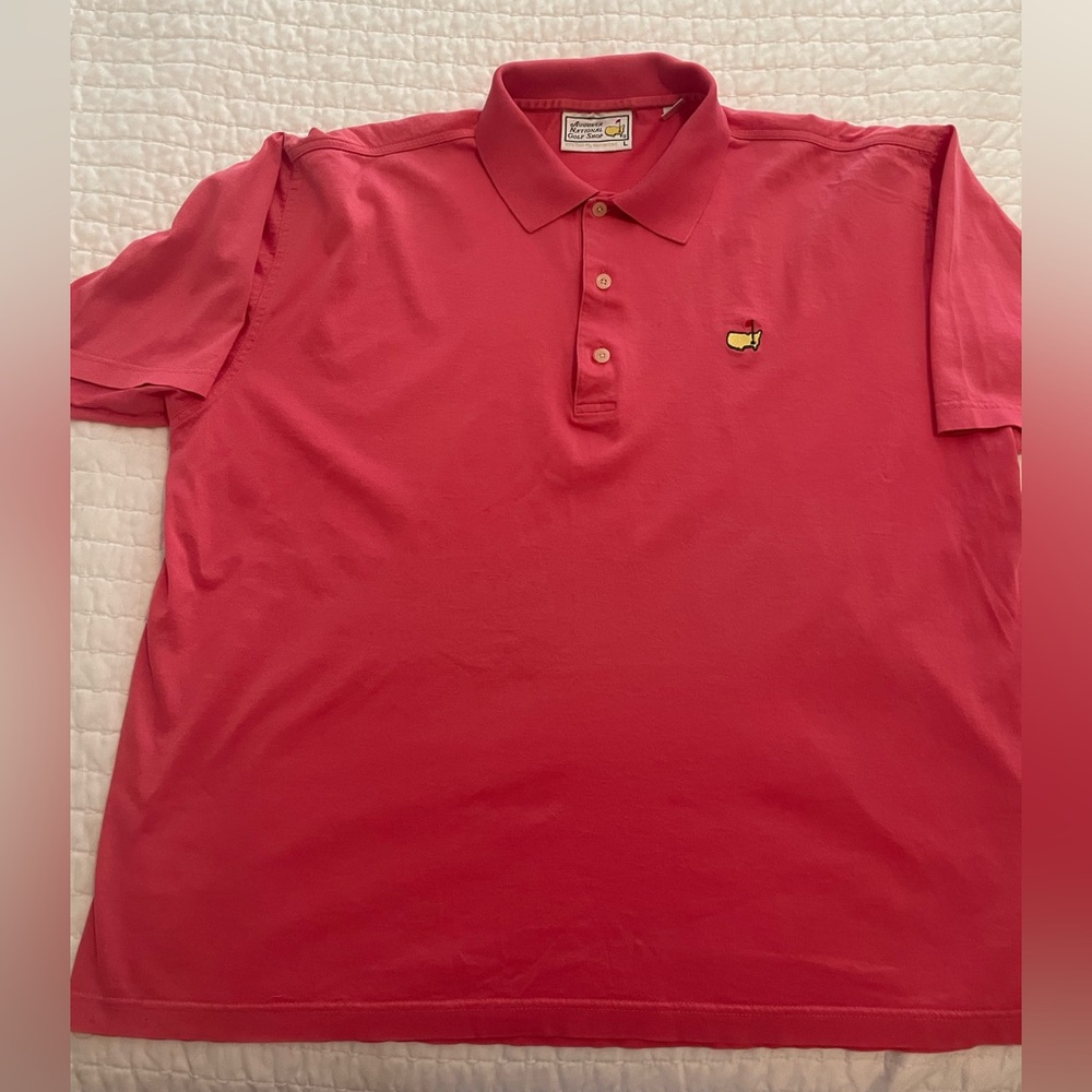 Masters Cotton short sleeve polo in large. Coral color.
